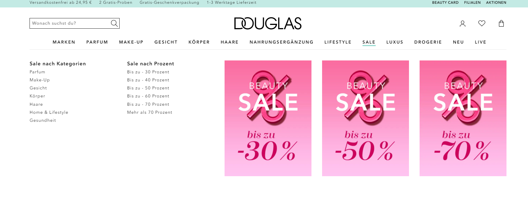 Douglas SALE: bis zu 70% Rabatt